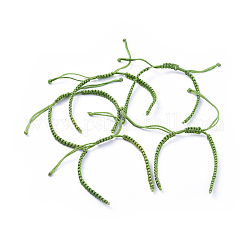 Cavo di nylon intrecciato per la realizzazione di braccialetti diy, verde oliva, 145~155x5x2mm, Foro: 2~4 mm