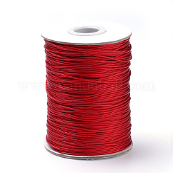 Плетеные корейские вощеные полиэфирные шнуры, красные, 0.8 мм, около 87.48 ярда (80 м) / рулон