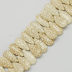 Gemstone Beads Strands, Synthetical Turquoise, Teardrop, White, 29x15x8mm, Hole: 1.5mm, about 80pcs/500g