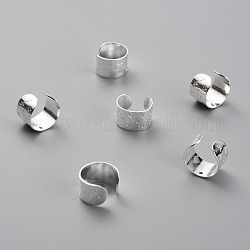 Латунные ушные манжеты, с отверстием и звездочкой, 925 серебро покрытием, 7 мм, отверстие : 0.9 мм