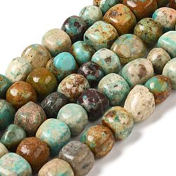 Chapelets de perles en turquoise naturelle, pépites, pierre roulée, 5.5~9x5.5~9x5.5~9mm, Trou: 0.7mm, Environ 47 pcs/chapelet, 15.75'' (40 cm)