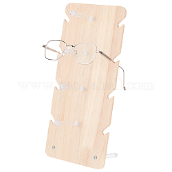 Nbeads 4-stöckiger Brillenständer aus Holz, Sonnenbrillen-Präsentationsständer, weißer Tisch-Einzelhandels-Brillenschmuck-Organizer mit Acrylzubehör für Brillen, Sonnenbrille, Schattenanzeige, 12.95x5.87