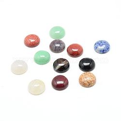 Cabochons de pierres précieuses naturelles et synthétiques, mixedstyle, demi-rond, couleur mixte, 12x5mm