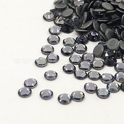 ガラスホットフィックスラインストーン  グレードAA  フラットバック＆多面  半円  ブラックダイヤモンド  ss6  1.9~2.0mm  約1440個/袋