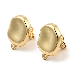 Risultati dell'orecchino a clip in lega, con anelli orizzontali, per le orecchie non forato, torsione rotonda e piatta, oro, 19x15x13mm, Foro: 1.2 mm