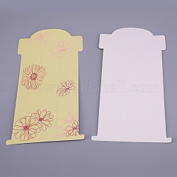 Hair Clip Display Cards, Kraft Paper Cards for Hair Barrettes Accessories Display, with Flower Pattern, Rectangle, White, Flower Pattern, 160x80x0.2mm