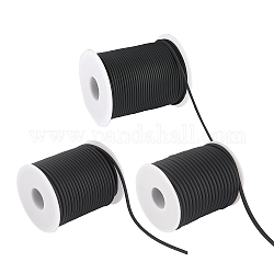 Hohlrohr PVC-Schlauch aus synthetischem Kautschuk, um weiße Kunststoffspule gewickelt, Schwarz, 2~4 mm, Bohrung: 1~2 mm, 3rolls