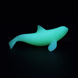Decorazioni in plastica a forma di balena, luminoso / bagliore nell'oscurità, per stampi in silicone fai da te, bianco, 25x12x9.5mm, scatola: 40x34.5x18.5 mm