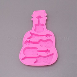 DIY Gitarren Silikonformen, für Harzgussformen, Ton Handwerk Werkzeug, neon rosa , 175x108x11 mm, Innendurchmesser: 59~88x22~30 mm