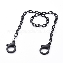 Collares personalizados de cadena de cable de plástico abs, cadenas de bolsos, con cierre de langosta, negro, 18.97 pulgada (48.2 cm)
