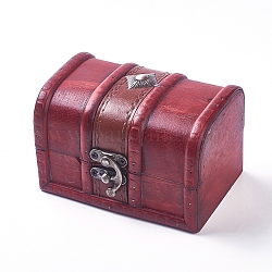 Деревянная шкатулка для драгоценностей, с передней застежкой, для художественного хобби и домашнего хранения, прямоугольные, темно-красный, 12.2x8.7x8 см