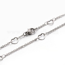 304 stailess collares de cadena de acero, con cierre de langosta, color acero inoxidable, 17.7 pulgada (45 cm)