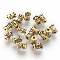 Perles de style tibétain, Perles d'alliage de zinc, de couleur or antique , sans plomb et sans cadmium, vase, 7x5mm, Trou: 2mm