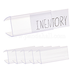 Porta tag in pvc, con carta patinata bianca, chiaro, 26.5x60x26mm, formato interno: 15~25 mm, 100 pc