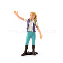 Mini-PVC-Landarbeiterfiguren, realistisches bauernmenschenmodell für das vorschulbildungslernen kognitiv, Kinderspielzeug, Farmmeisterin, Frauen Muster, 55x80 mm