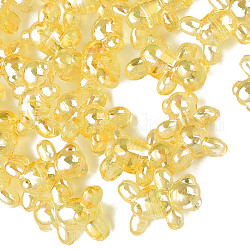 Perles en acrylique transparente, de couleur plaquée ab , ours, kaki clair, 16x13x8.5mm, Trou: 2mm, environ 700 pcs/500 g
