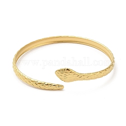 Placage ionique (ip) 304 bracelets en acier inoxydable, bracelets manchette serpent, bijoux pour femmes, véritable 18k plaqué or, diamètre intérieur: 2-1/4 pouce (5.7 cm)