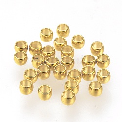 304 Edelstahl-Abstandhalter-Perlen, Rondell, echtes 24k vergoldet, 3x2 mm, Bohrung: 1.8 mm