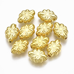Ccb Kunststoff-Perlen, Blume, golden, 11.5x8.5x4.5 mm, Bohrung: 1~2 mm, ca. 1700 Stk. / 500 g