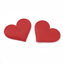Parches de tela, con la esponja en el interior, corazón, rojo, 31x36x3mm