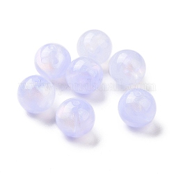 Perles acryliques opaques, perles de paillettes, ronde, lilas, 15mm, Trou: 2mm, environ 210 pcs/500 g