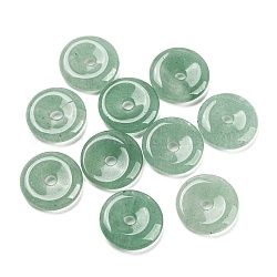 Pendentifs avec boucle de sécurité en aventurine verte naturelle, en porcelaine, 15~16x3~4mm, Trou: 3mm