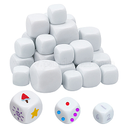Акриловые пустые кубики в стиле chgcraft 3, кубические, для настольных игр, ремесло, веселье, обучение, белые, 16~25x16~25x16~25 мм, 30 шт / пакет