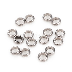 201 Edelstahlabstandsstangen, Doppel-Ring, Zahl 8 ​​Form, Edelstahl Farbe, 11.8x6x2.4 mm, Bohrung: 4 mm