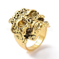 Anello da dito teschio in lega retrò, gioielli gotici per uomini donne, oro antico, misura degli stati uniti 9 (18.9mm)