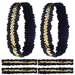 Gorgecraft 10pcs large bandeau étincelant extensible, bandeau athlétique à paillettes en pvc élastique, accessoires de cheveux pour les filles, jaune, 170~188x28~30x1.5mm
