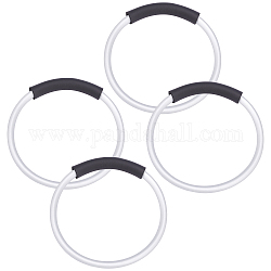 Chgcraft 4 Stück runde ringförmige Taschengriffe aus Aluminium, mit Eva, für Taschenersatzzubehör, Silber, 21x1.3~2 cm, Innendurchmesser: 18.5 cm