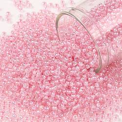 Toho perles de rocaille rondes, Perles de rocaille japonais, (780) couleur intérieure ab cristal / bubblegum doublé, 11/0, 2.2mm, Trou: 0.8mm, à propos 1110pcs / bouteille, 10 g / bouteille