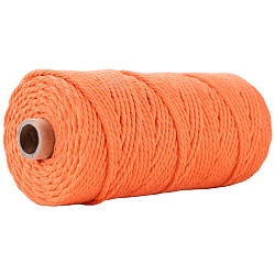 100 m de fils de ficelle en coton pour l'artisanat de la fabrication de tricot, corail, 3mm, environ 109.36 yards (100 m)/rouleau