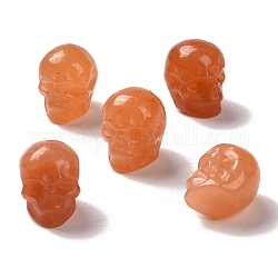 Natürlichen roten Aventurin Perlen, Halloween-Schädel, 11~11.5x8.5~9x11~11.5 mm, Bohrung: 0.9~1 mm