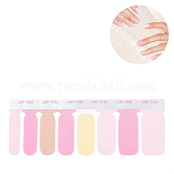 Couverture complète de couleur unie meilleurs autocollants pour les ongles, auto-adhésif, autocollant, pour les femmes filles manucure nail art décoration, colorées, 10.9x3.9 cm