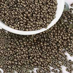 Miyuki runde Rocailles Perlen, japanische Saatperlen, 8/0, (rr2006) matt metallic dunkelbronze, 8/0, 3 mm, Bohrung: 1 mm, ca. 2111~2277 Stk. / 50 g
