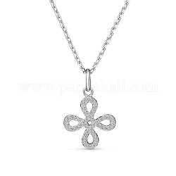Ожерелья с подвесками Tinysand Happy Knot 925 из стерлингового серебра с кубическим цирконием, со стеклянными бусинами, серебряные, 17.8 дюйм
