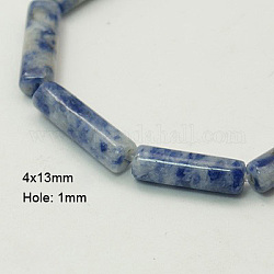 Gemstone Beads Strands, Blue Spot Jasper, Column, Royal Blue, 14x3mm, Hole: 1mm