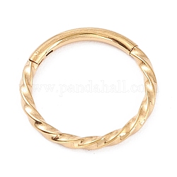 Pendientes de aro de anillo retorcido para niña mujer, pendientes gruesos 304 de acero inoxidable, dorado, 12.7x1.2mm, 16 calibre (1.3 mm)