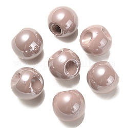 Perline acrilico opaco, pallina tonda, top forato, marrone rosato, 19x19x19mm, Foro: 3 mm