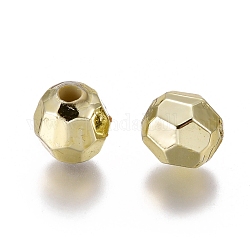 Kunststoffbeschichtung Acryl facettiert rund Perlen, Vergoldete, 8 mm, Bohrung: 1.5 mm, ca. 1800 Stk. / Pfund