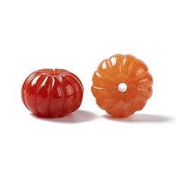 Perles naturelles en aventurine rouge, citrouille, 25x18mm, Trou: 3.2mm
