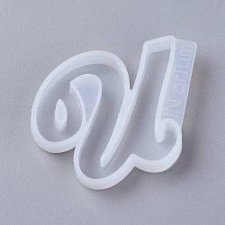 Буквы diy силиконовые Молды, для уф-смолы, изготовление ювелирных изделий из эпоксидной смолы, letter.u, 45x57x8 мм, внутренний диаметр: 40x47 мм