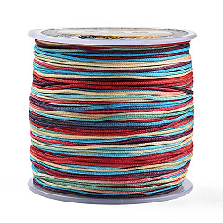 Hilo de nylon, cordón de anudar chino teñido en segmento, Hilo de nailon para hacer joyas con cuentas., medio turquesa, 0.8mm, alrededor de 109.36 yarda (100 m) / rollo
