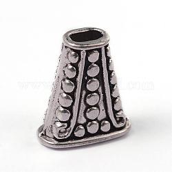 Coni di perline stile tibetano, per ciondolo nappe, apetalous, piombo & cadimo libero, argento antico, 18.5x17x8.5mm, Foro: 5.5x3.5 mm