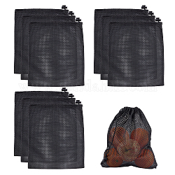 Aufbewahrungstasche aus Polyester, Kordelzugbeutel, Schwarz, 29x24.5x0.4 cm
