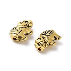 Perline in lega stile tibetano,  cadmio& piombo libero, elefante, oro antico, 8x13x4mm, Foro: 1 mm