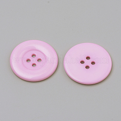 4-Loch-Acryl-Tasten, Flachrund, rosa, 25.5x3.5 mm, Bohrung: 2 mm