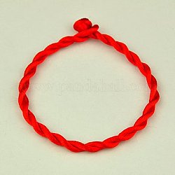 Fabricación de brazaletes de nailon con cordón de satén, rojo, 190x3mm