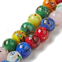 Fatto a mano perle di vetro filo, tondo, colorato, 10x9~10mm, Foro: 1.2 mm, circa 40pcs/filo, 14.76 pollice (37.5 cm)